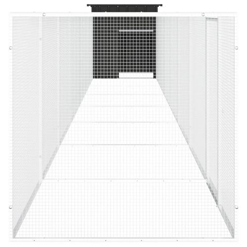 Hønsegård 800x91x100 cm galvaniseret stål antracitgrå
