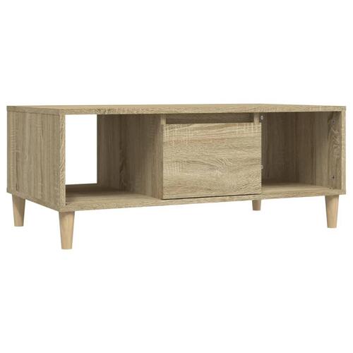 Sofabord 90x50x36,5 cm konstrueret træ sonoma-eg