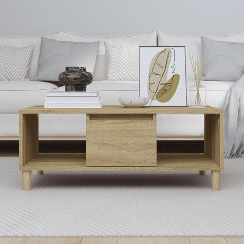 Sofabord 90x50x36,5 cm konstrueret træ sonoma-eg