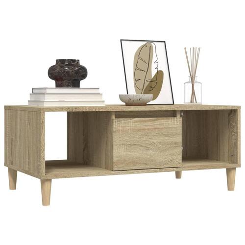 Sofabord 90x50x36,5 cm konstrueret træ sonoma-eg