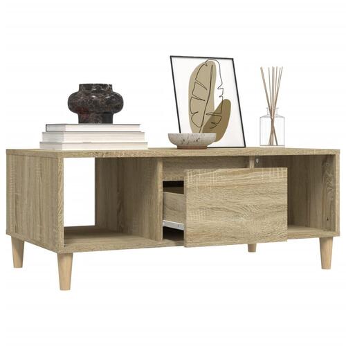 Sofabord 90x50x36,5 cm konstrueret træ sonoma-eg