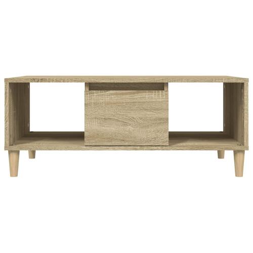 Sofabord 90x50x36,5 cm konstrueret træ sonoma-eg