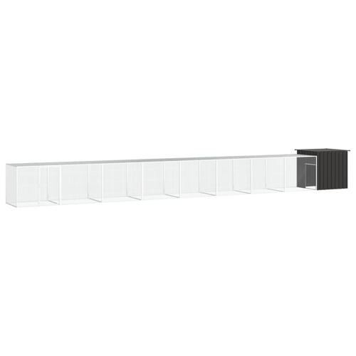 Hønsegård 900x91x100 cm galvaniseret stål antracitgrå