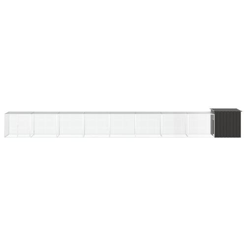Hønsegård 900x91x100 cm galvaniseret stål antracitgrå
