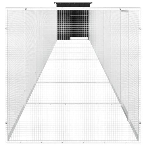 Hønsegård 900x91x100 cm galvaniseret stål antracitgrå