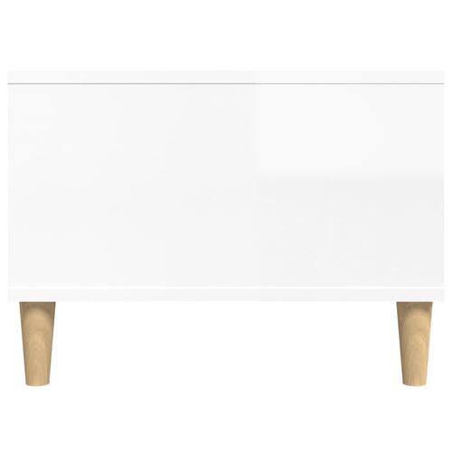 Sofabord 90x50x36,5 cm konstrueret træ hvid højglans