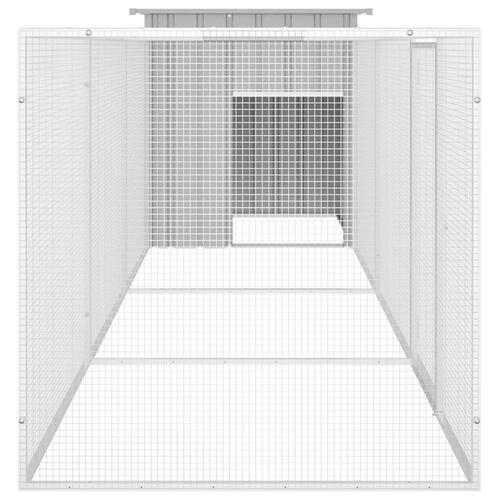 Hønsehus 400x91x100 cm galvaniseret stål grå