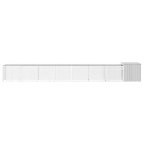 Hønsehus 700x91x100 cm galvaniseret stål grå