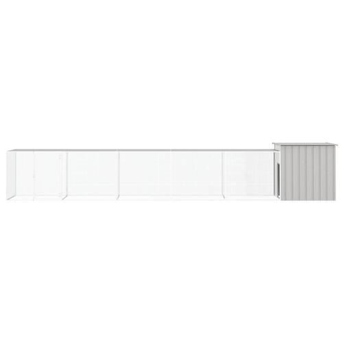 Hønsehus 600x91x100 cm galvaniseret stål grå