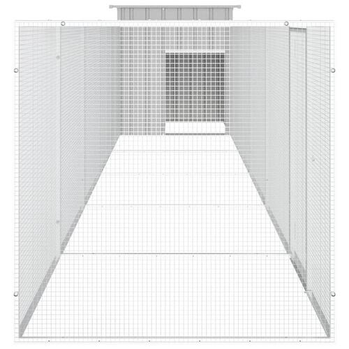 Hønsehus 600x91x100 cm galvaniseret stål grå