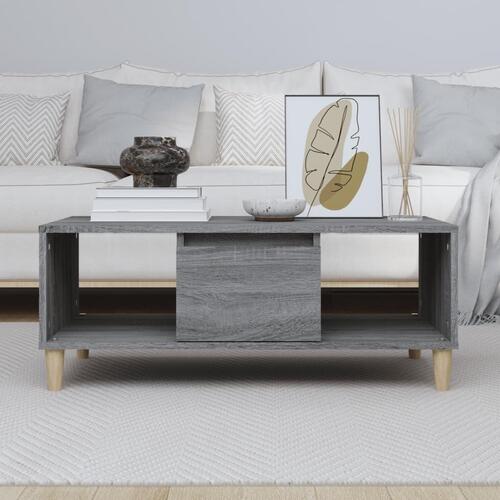 Sofabord 90x50x36,5 cm konstrueret træ grå sonoma-eg