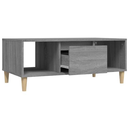Sofabord 90x50x36,5 cm konstrueret træ grå sonoma-eg