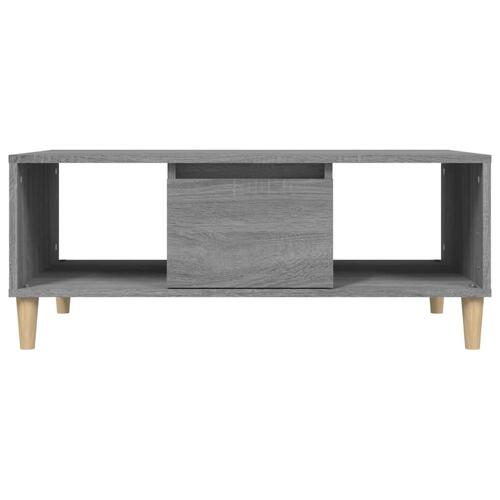 Sofabord 90x50x36,5 cm konstrueret træ grå sonoma-eg