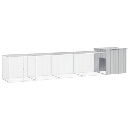 Hønsehus 500x91x100 cm galvaniseret stål grå