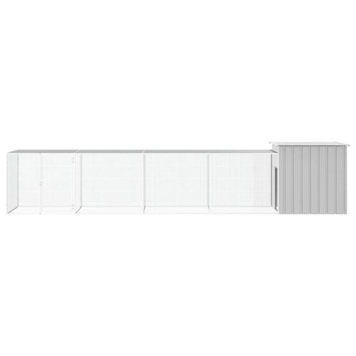 Hønsehus 500x91x100 cm galvaniseret stål grå