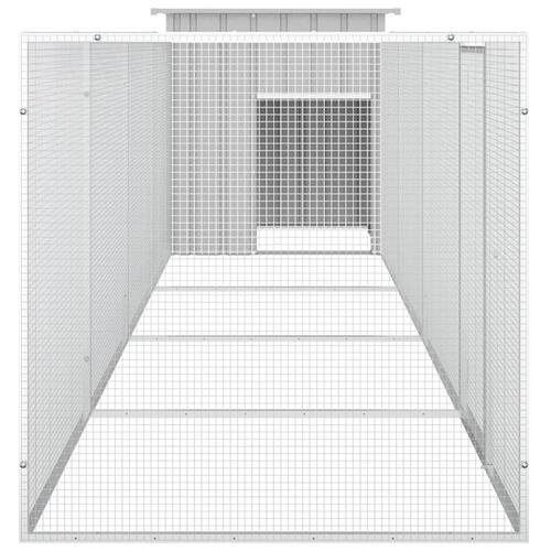 Hønsehus 500x91x100 cm galvaniseret stål grå