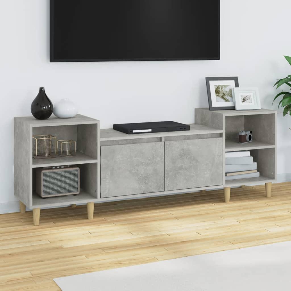 Tv-bord 160x35x55 cm konstrueret træ betongrå