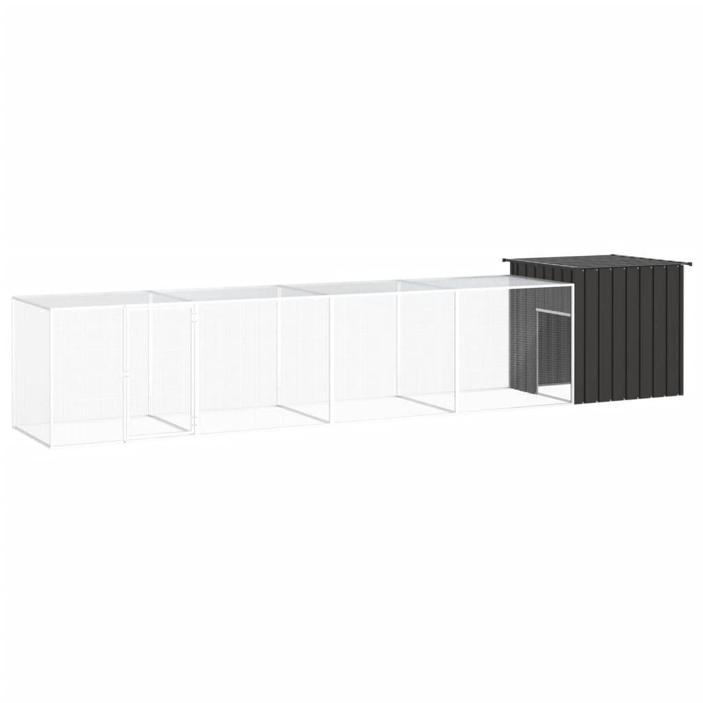Hønsegård 500x91x100 cm galvaniseret stål antracitgrå