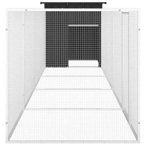 Hønsegård 500x91x100 cm galvaniseret stål antracitgrå