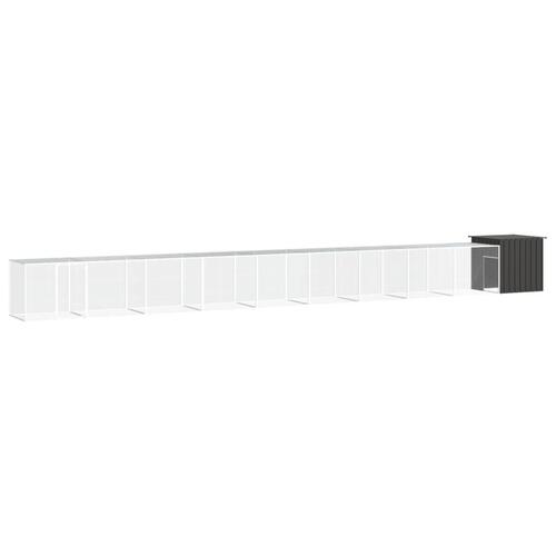 Hønsegård 1000x91x100 cm galvaniseret stål antracitgrå
