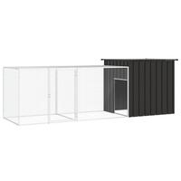 Hønsegård 300x91x100 cm galvaniseret stål antracitgrå