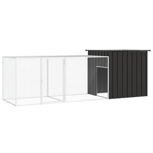 Hønsegård 300x91x100 cm galvaniseret stål antracitgrå