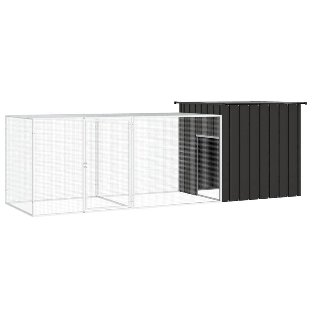 Hønsegård 300x91x100 cm galvaniseret stål antracitgrå
