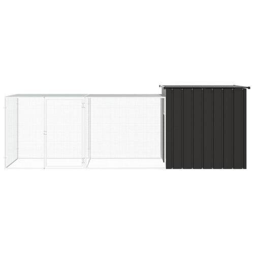 Hønsegård 300x91x100 cm galvaniseret stål antracitgrå