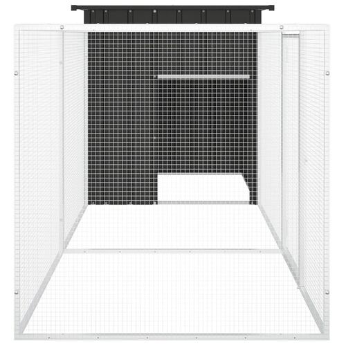 Hønsegård 300x91x100 cm galvaniseret stål antracitgrå