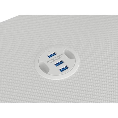 Skrivebord Gaming Genesis Holm 320 RGB Hvid Træ MDF