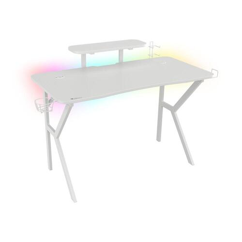 Skrivebord Gaming Genesis Holm 320 RGB Hvid Træ MDF