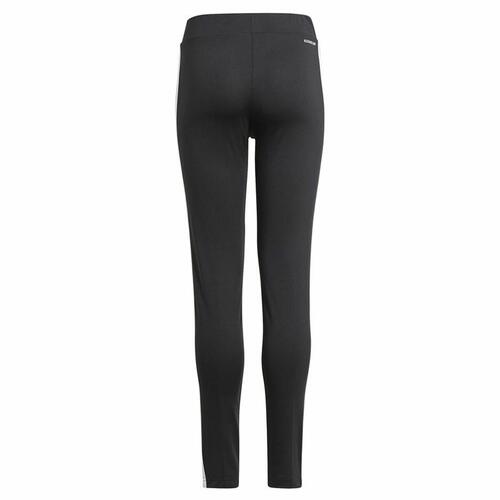 Sport leggings til børn Adidas Design 2 Move 3 Stripes Sort 6-7 år