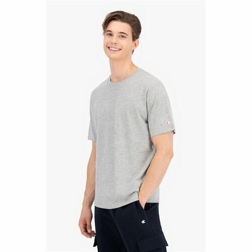 Kortærmet T-shirt til Mænd Champion Crew-Neck Sort 2 Dele Lysegrå XS
