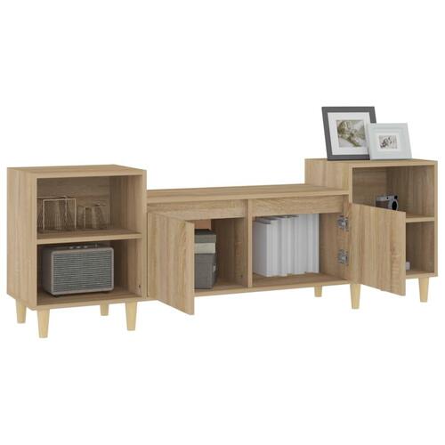 Tv-bord 160x35x55 cm konstrueret træ sonoma-eg