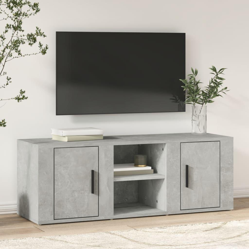 Tv-bord 100x31,5x35 cm konstrueret træ betongrå billede