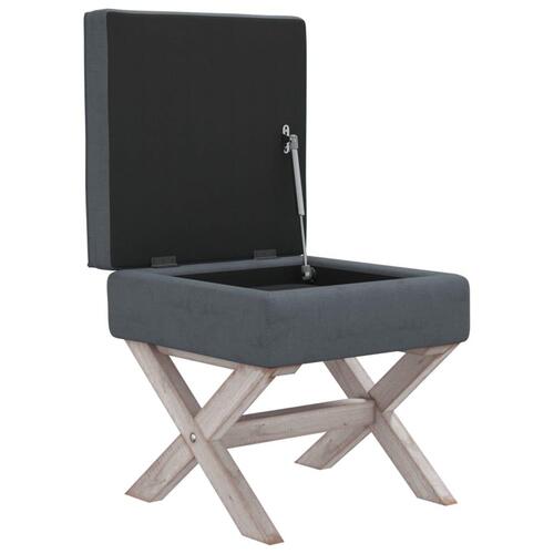 Opbevaringsskammel 45x45x49 cm velour mørkegrå