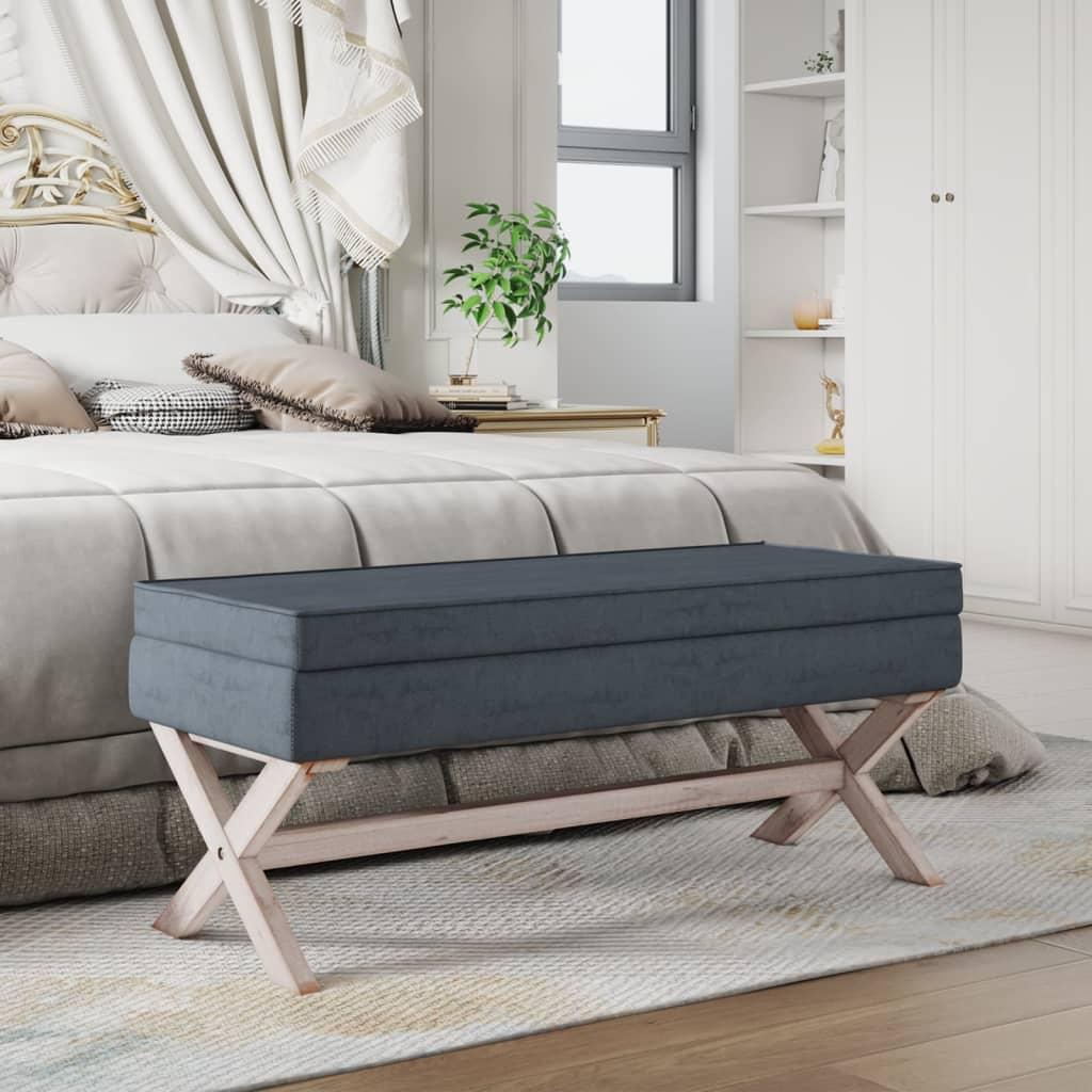 Opbevaringsskammel 110x45x49 cm velour mørkegrå
