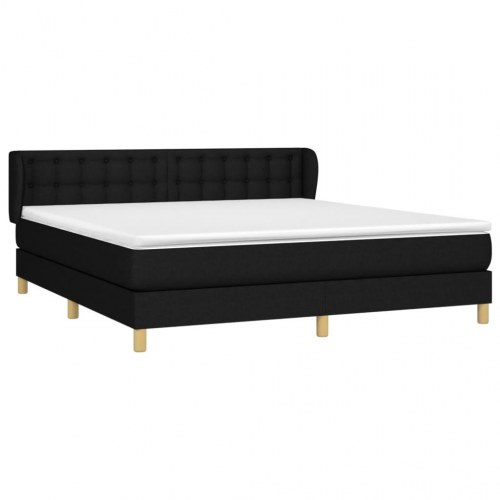 Kontinentalseng med madras 180×200 cm - stof, sort