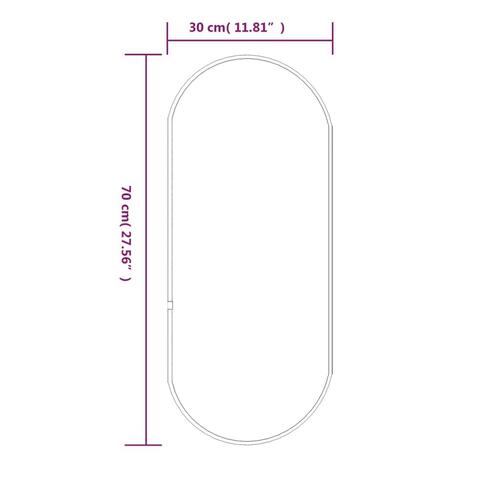 Vægspejl 70x30 cm oval guldfarvet