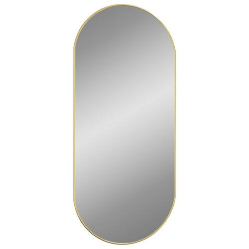 Vægspejl 100x45 cm oval guldfarvet