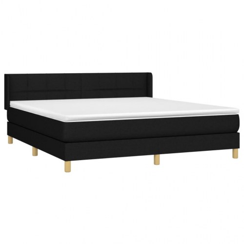 Kontinentalseng med madras 180×200 cm - stof, sort