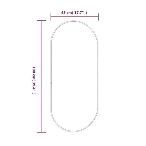 Vægspejl 100x45 cm oval sort