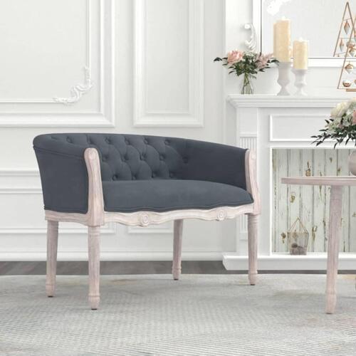 Bænk 98x56x69 cm velour mørkegrå