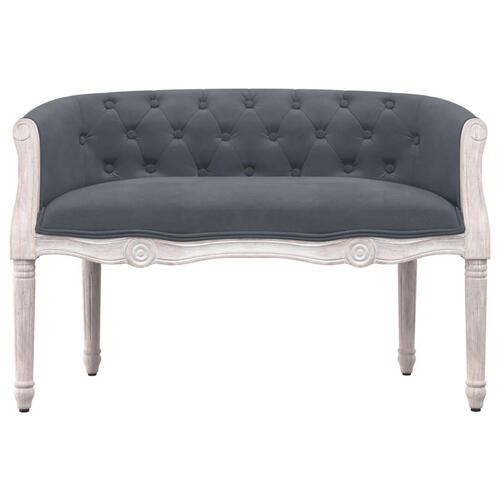 Bænk 98x56x69 cm velour mørkegrå