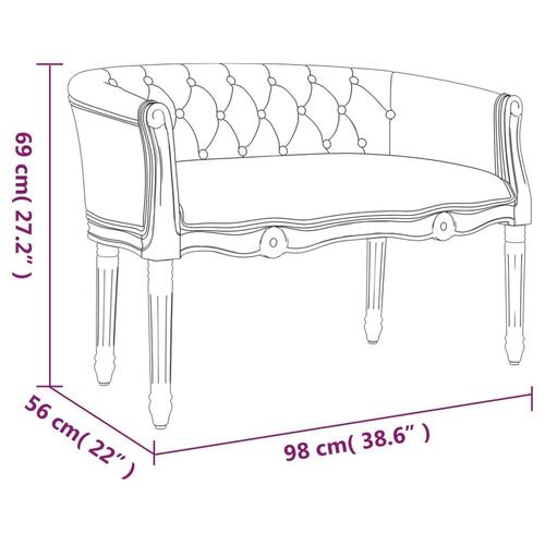 Bænk 98x56x69 cm velour mørkegrå