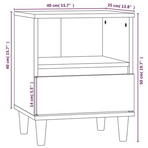 Sengebord 40x35x50 cm sonoma-eg