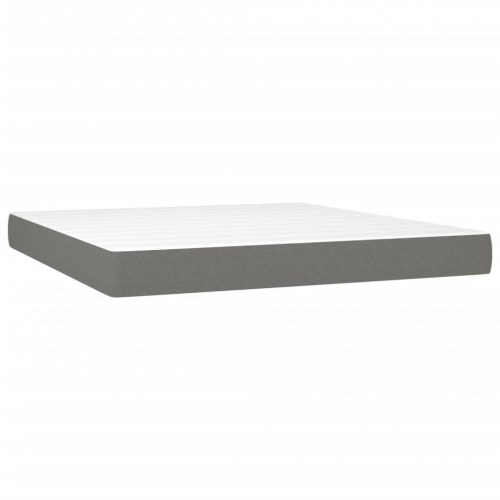 Kontinentalseng med madras 160x200 cm stof mørkegrå