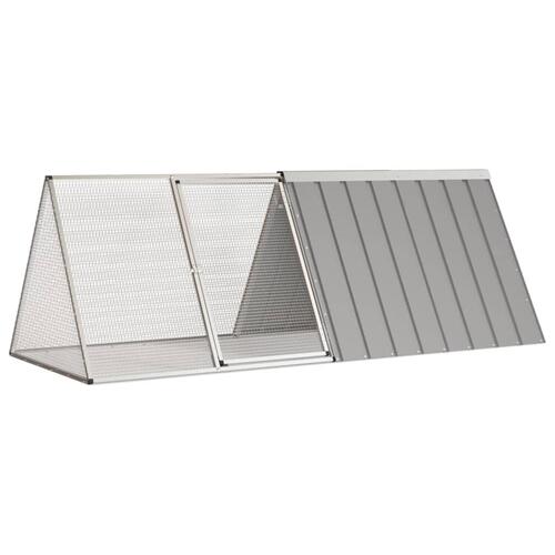Kaninbur 201,5x80,5x71 cm galvaniseret stål grå