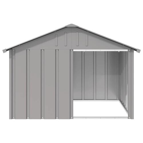 Hundehus 116,5x103x81,5 cm galvaniseret stål grå