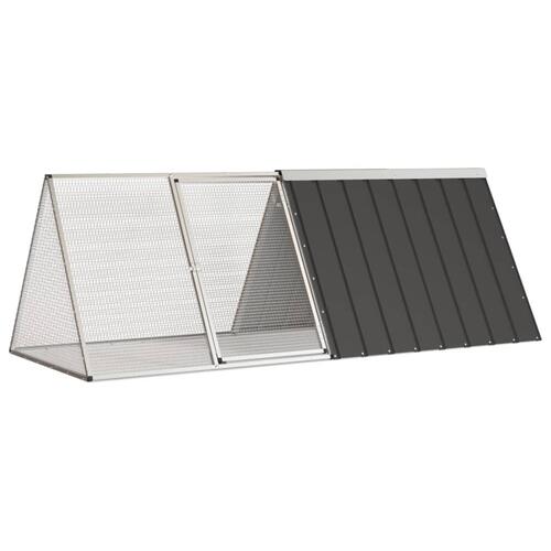 Kaninbur 201,5x80,5x71 cm galvaniseret stål antracitgrå